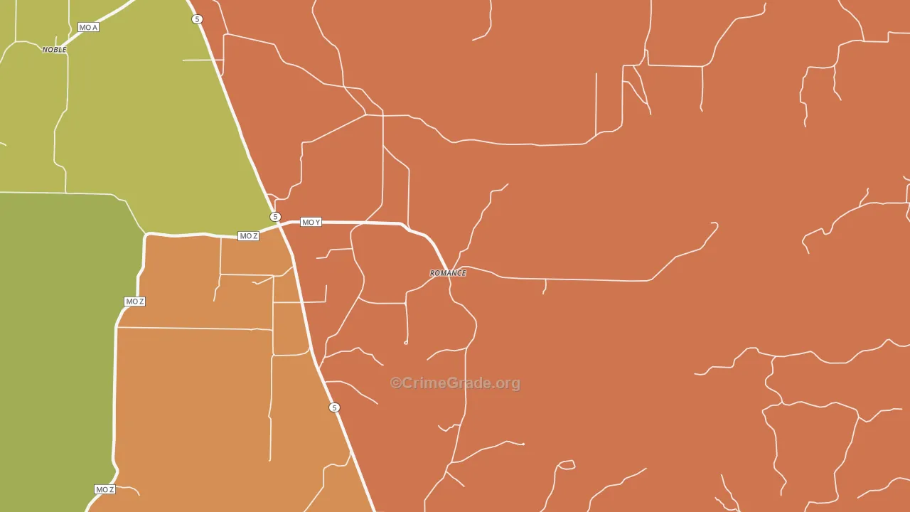 Romance, MO Map of Murder Rates