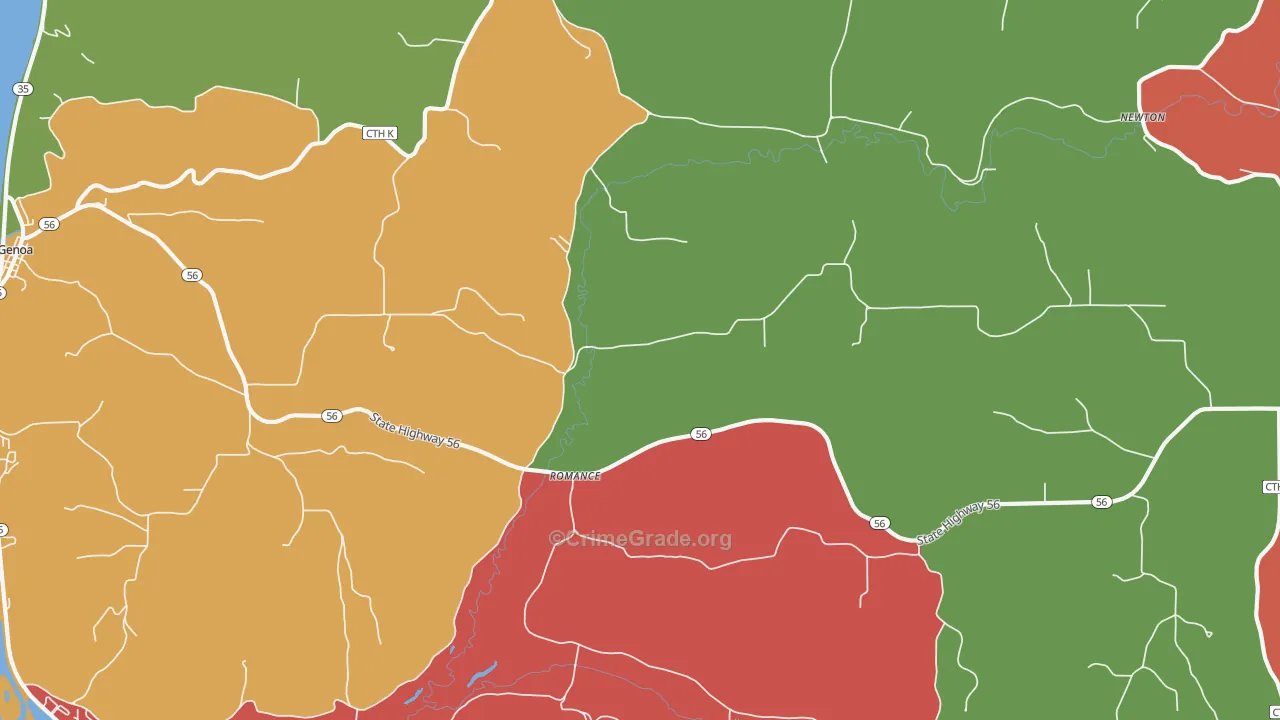 Romance, WI Map of Murder Rates