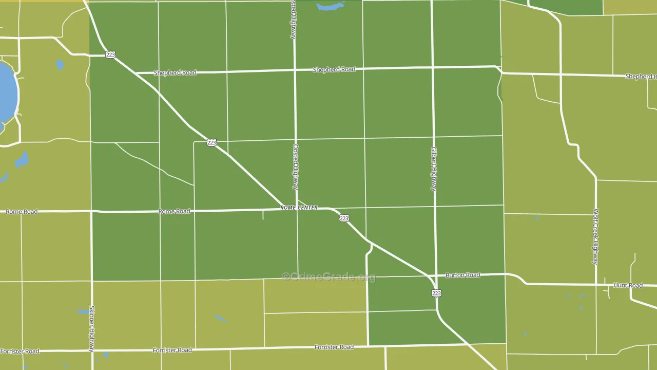 Rome Center, MI Map of Murder Rates
