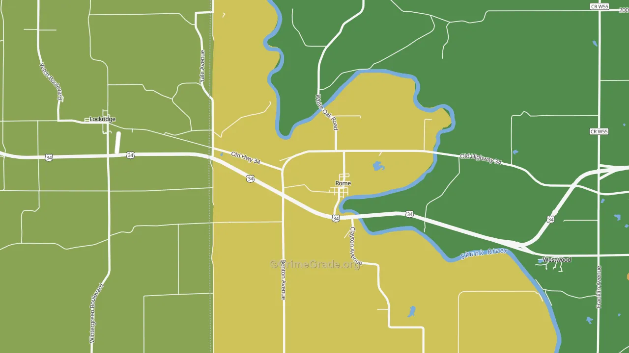 Rome, IA Map of Murder Rates
