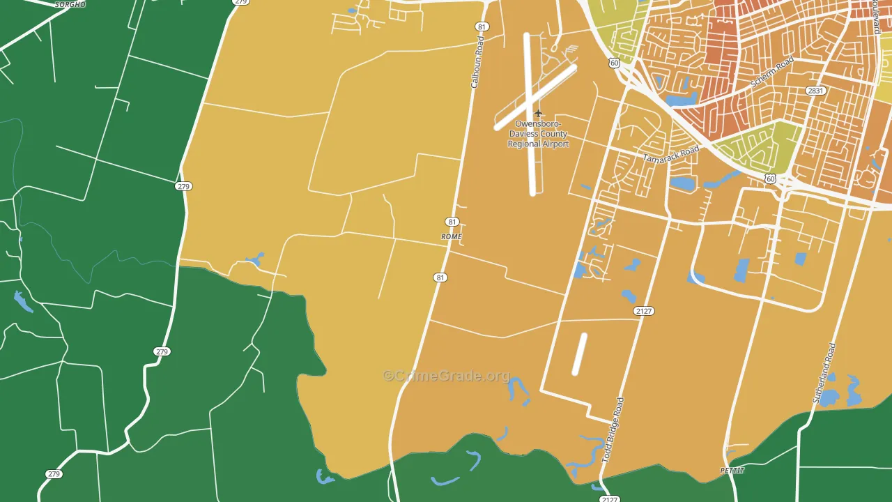 Rome, KY Map of Murder Rates