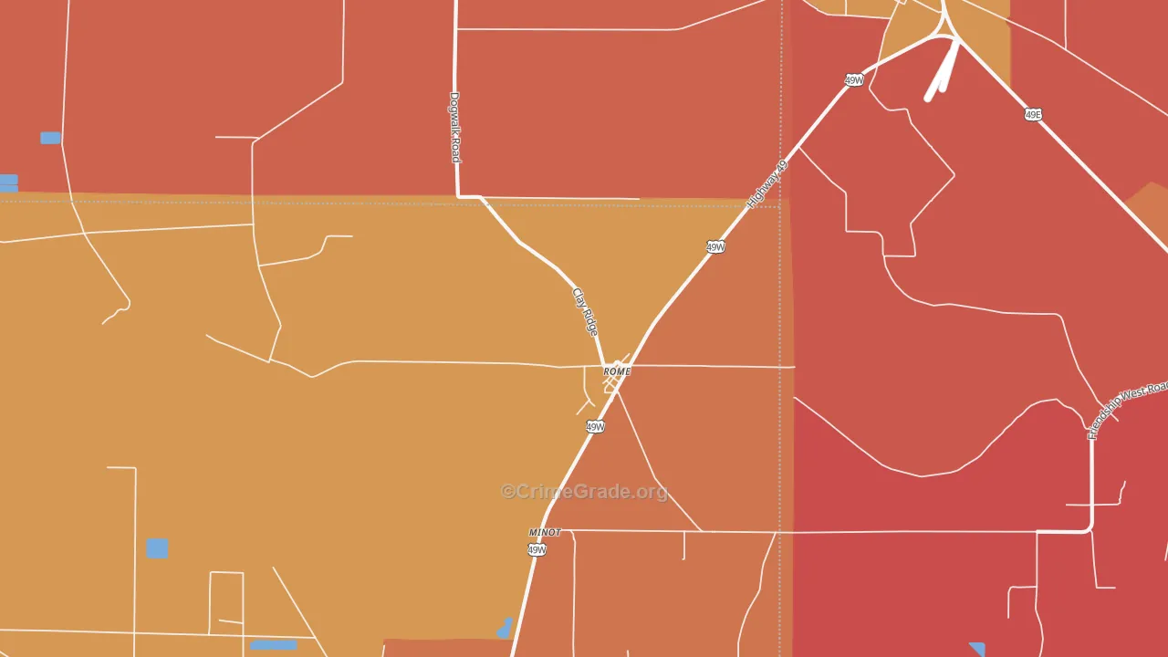 Rome, MS Map of Murder Rates