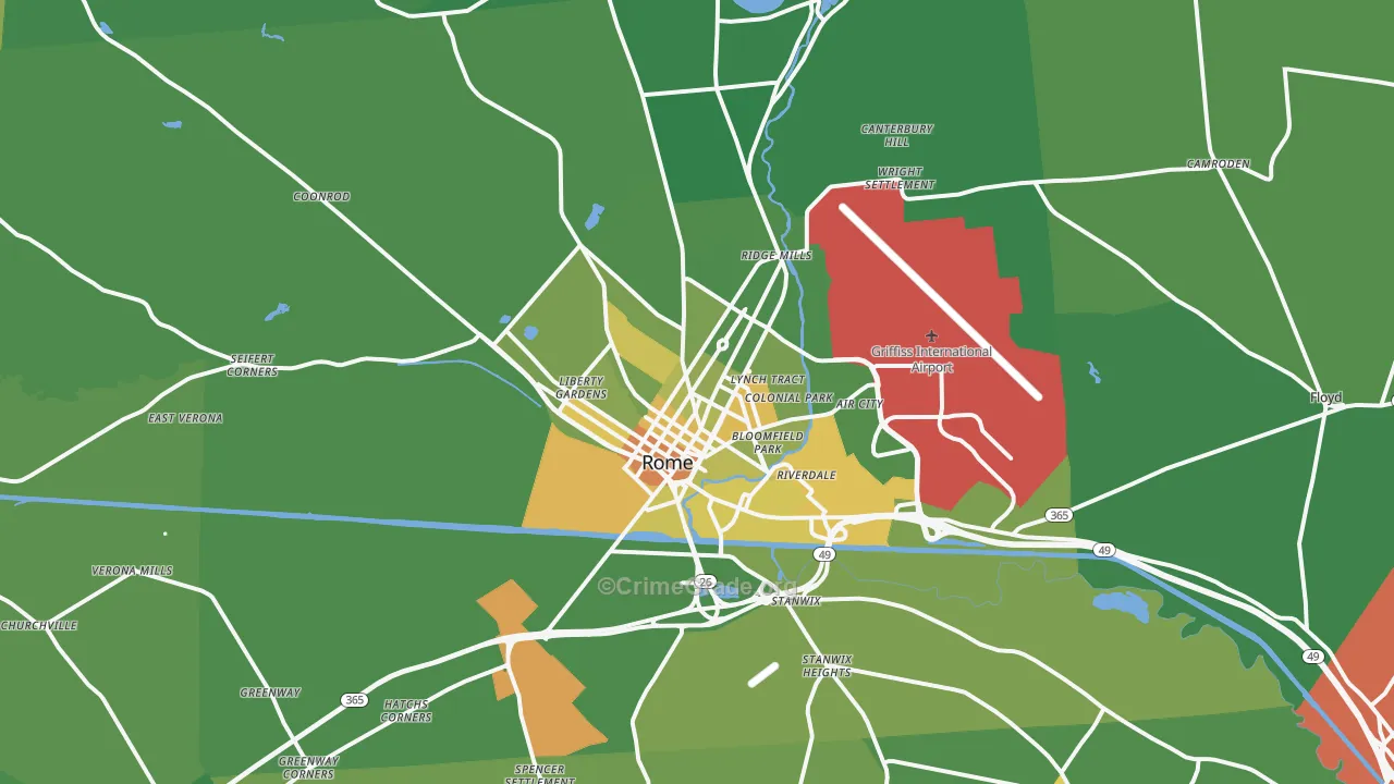 Rome, NY Map of Murder Rates
