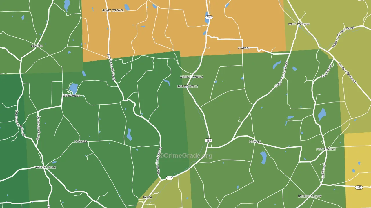 Rome, PA Map of Murder Rates