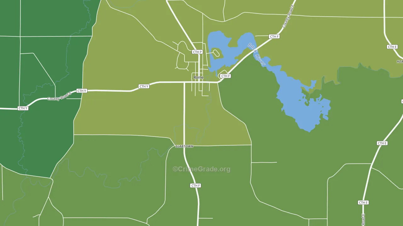 Rome, WI Map of Murder Rates