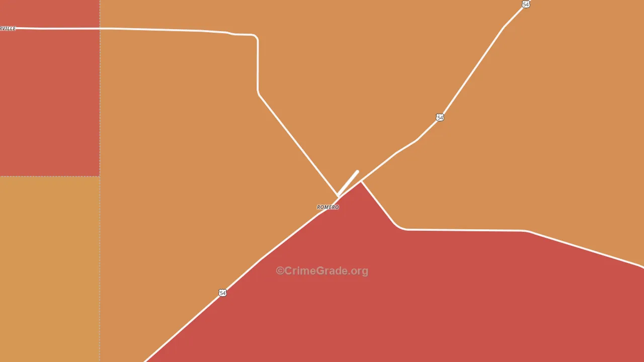 Romero, TX Map of Murder Rates