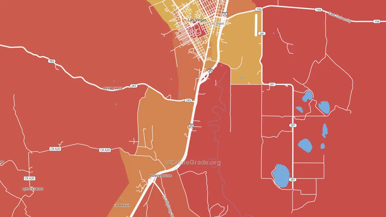 Romeroville, NM Map of Murder Rates