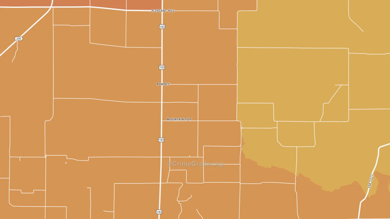 Romney, TX Map of Murder Rates