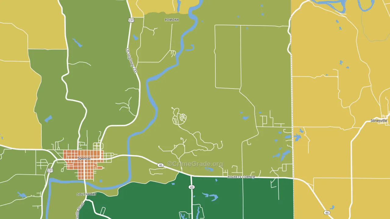 Romona, IN Map of Murder Rates
