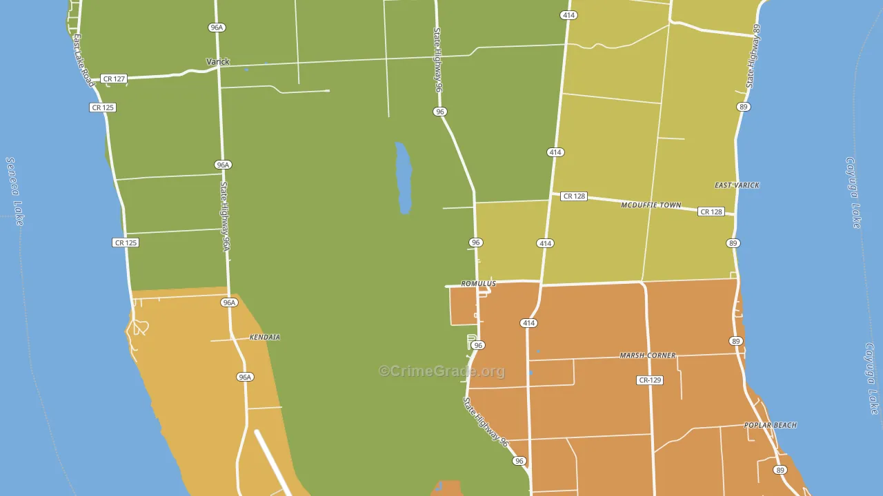 Romulus, NY Map of Murder Rates