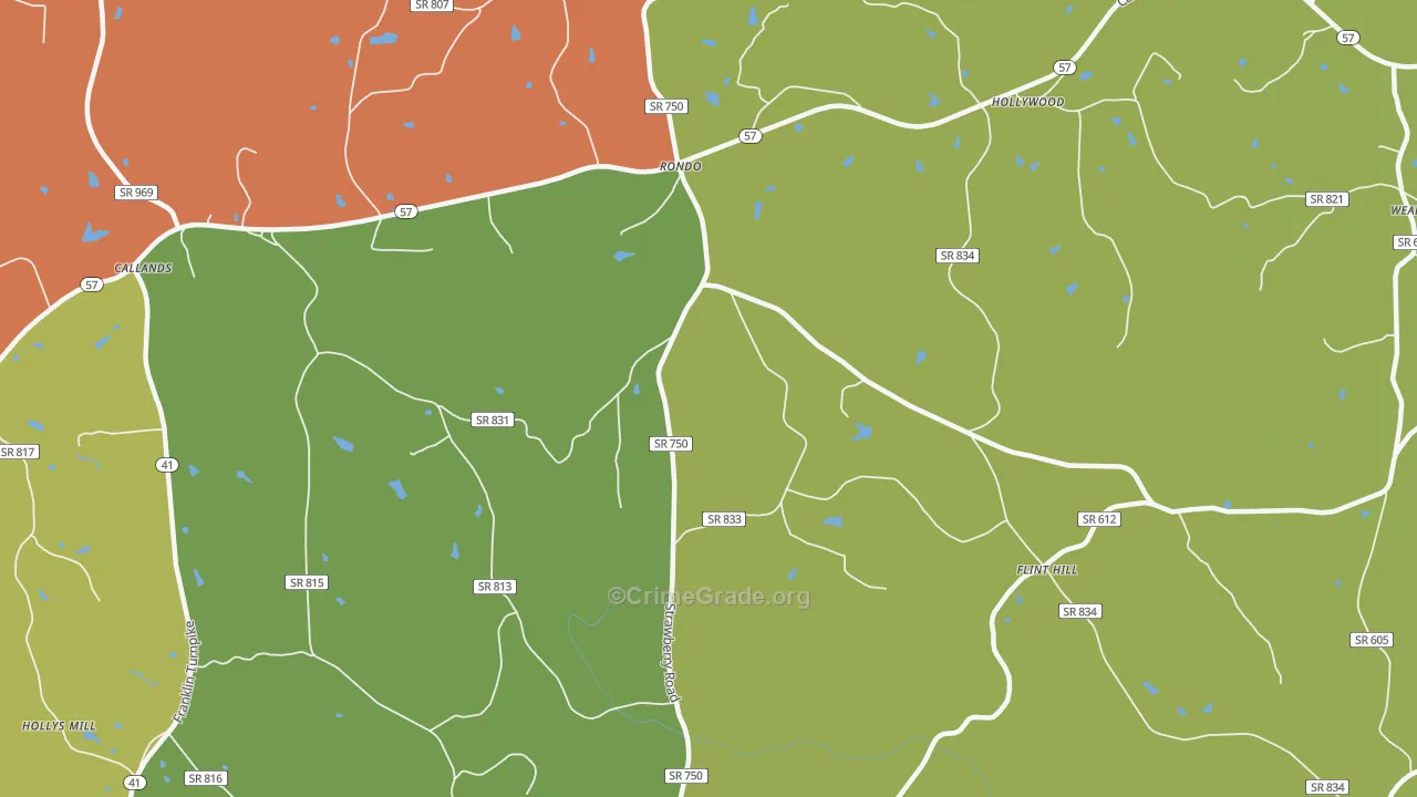 Rondo, VA Map of Murder Rates