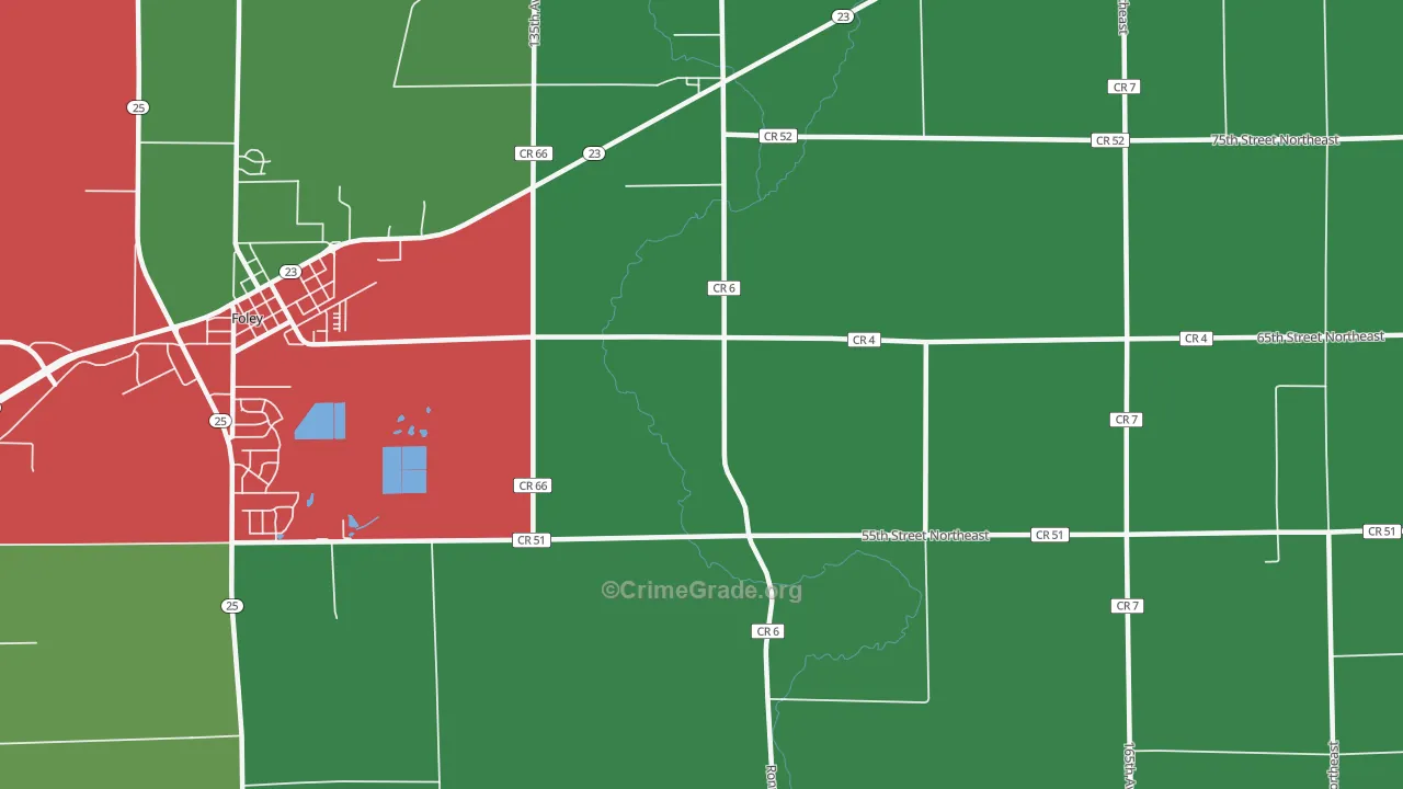 Ronneby, MN Map of Murder Rates
