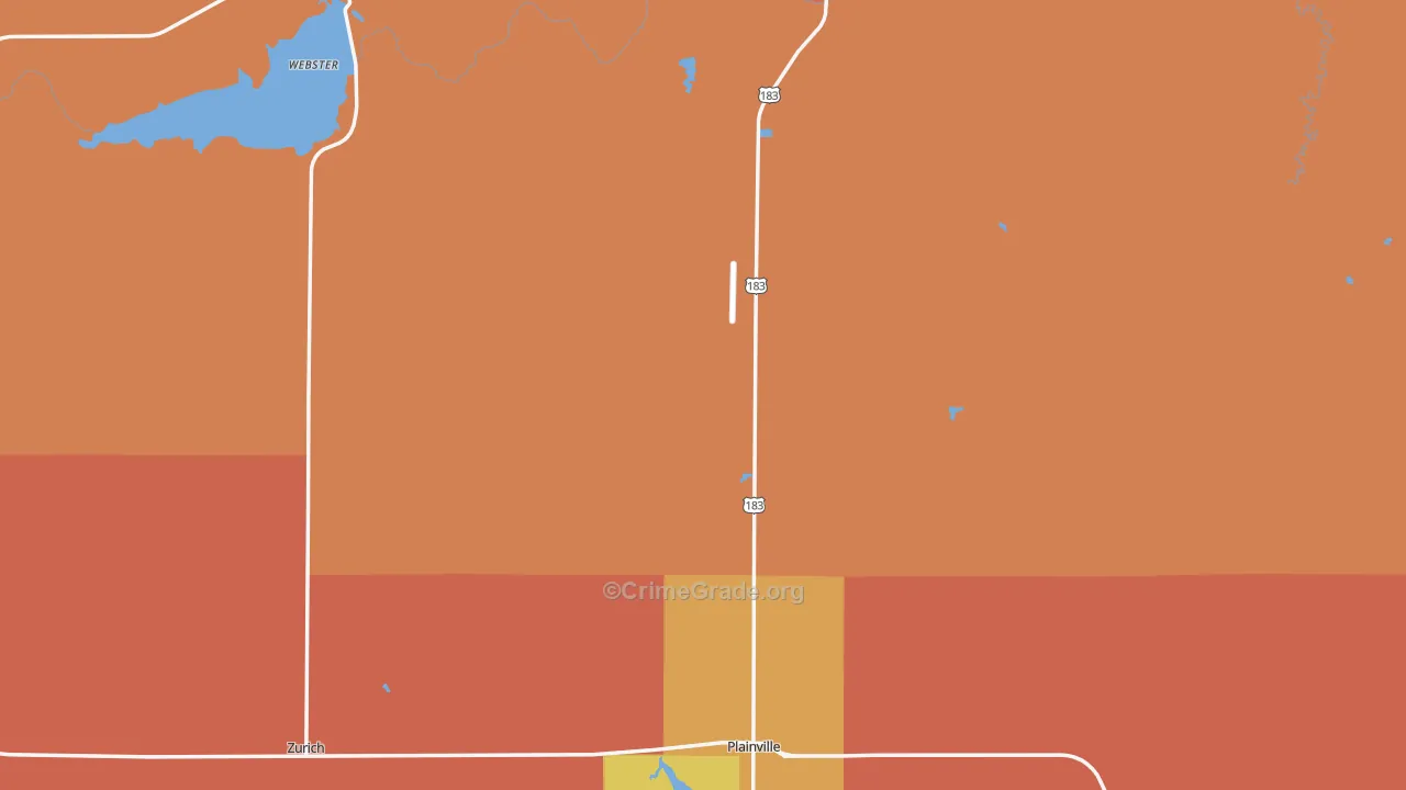 Rooks County, KS Map of Murder Rates
