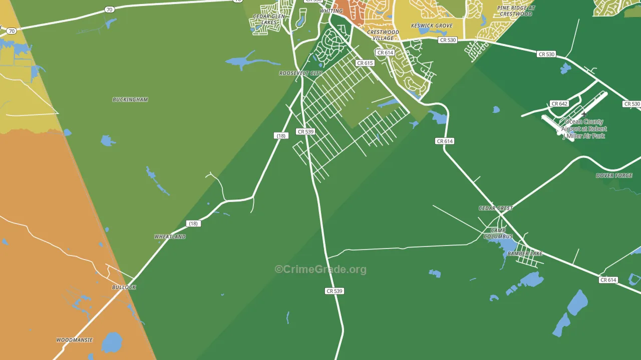 Roosevelt City, NJ Map of Murder Rates