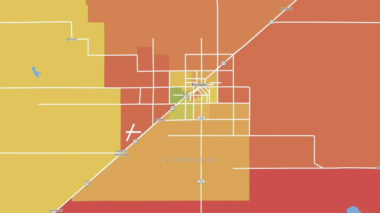 Roosevelt County, NM Map of Murder Rates