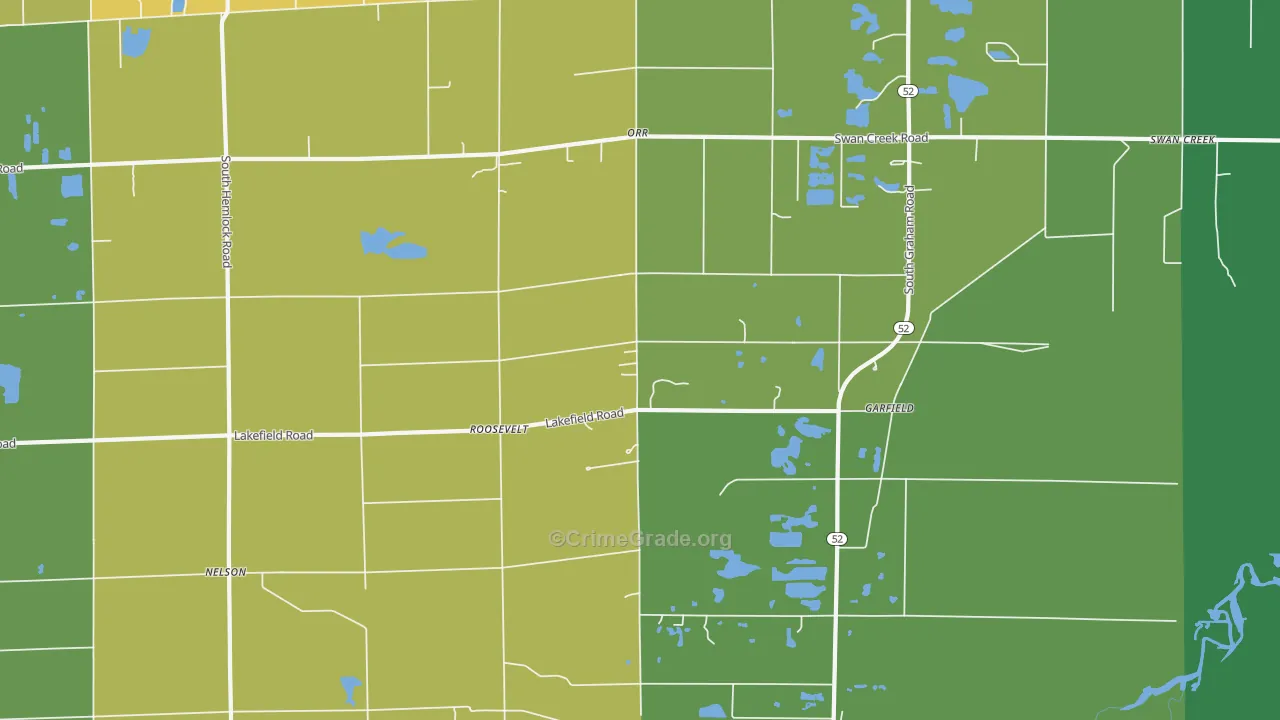 Roosevelt, MI Map of Murder Rates