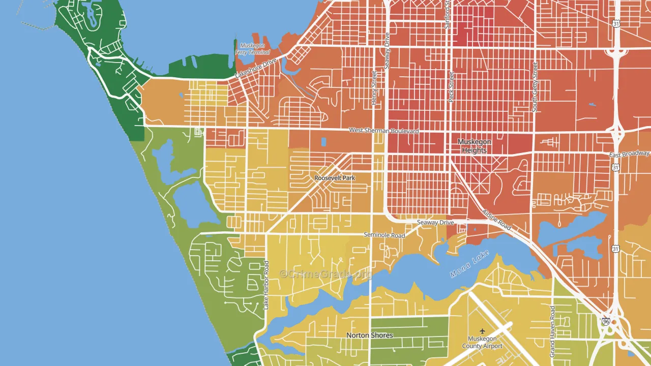 Roosevelt Park, MI Map of Murder Rates