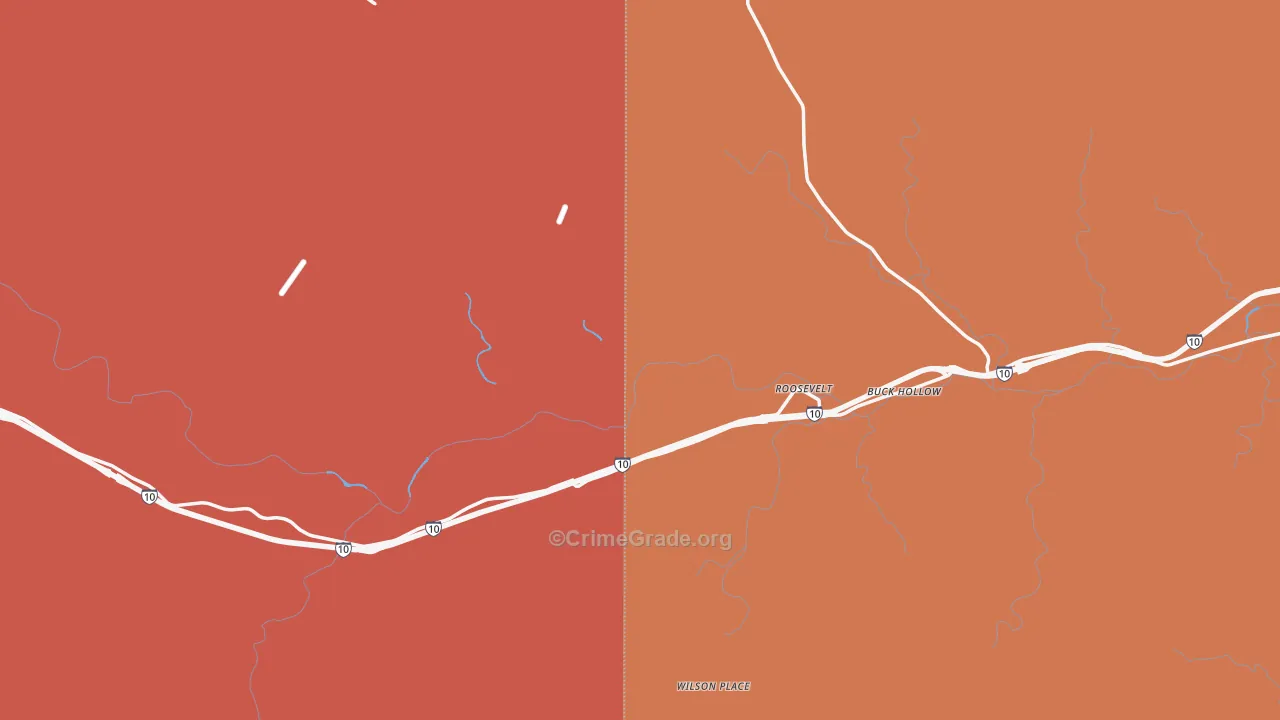 Roosevelt, TX Map of Murder Rates