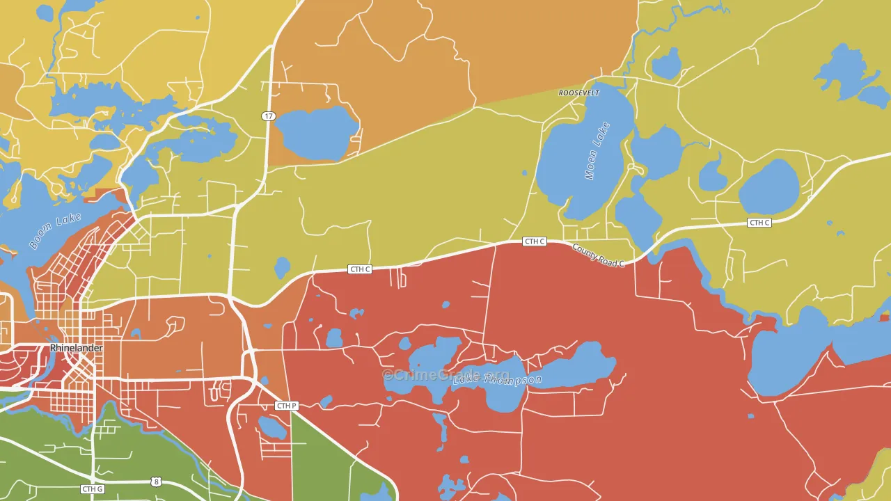 Roosevelt, WI Map of Murder Rates