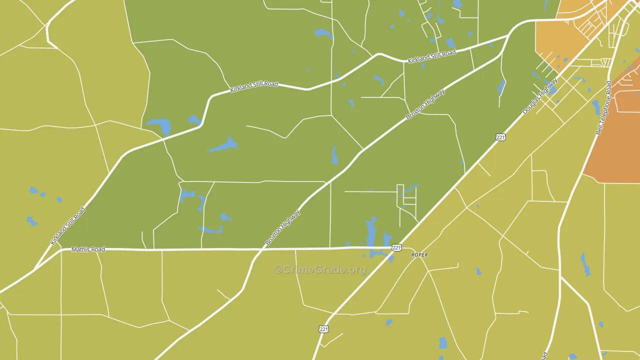 Roper, GA Map of Murder Rates