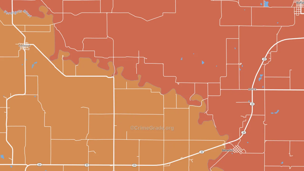 Roper, KS Map of Murder Rates