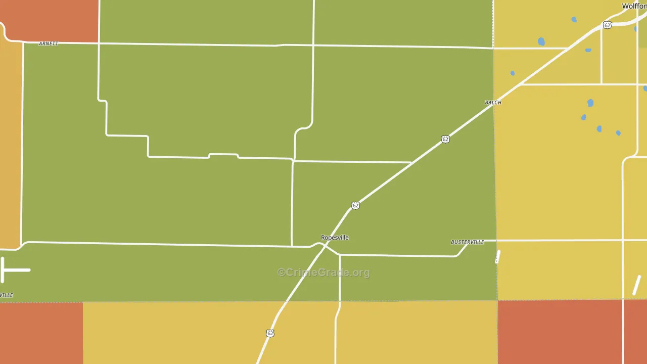 Ropesville, TX Map of Murder Rates