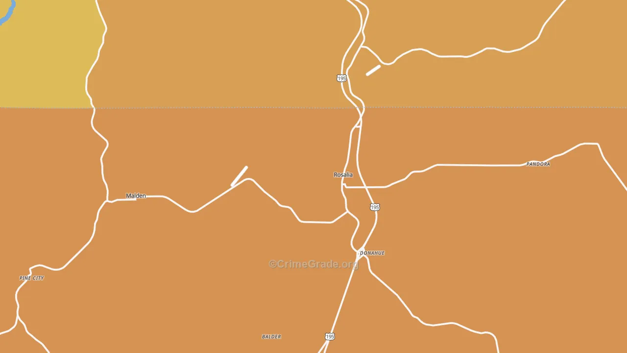 Rosalia, WA Map of Murder Rates