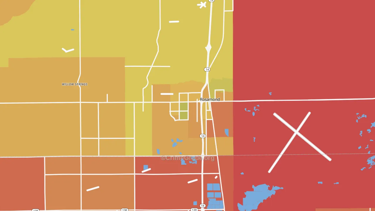 Rosamond, CA Map of Murder Rates