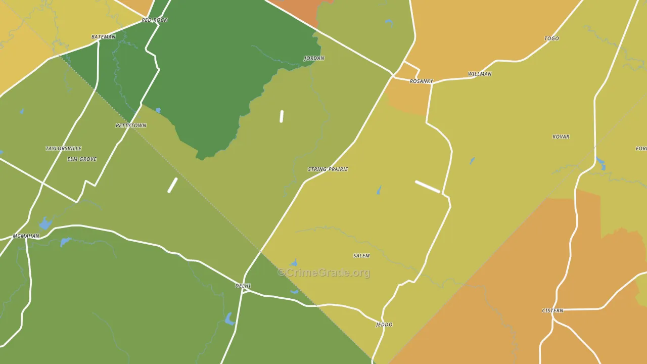 Rosanky, TX Map of Murder Rates
