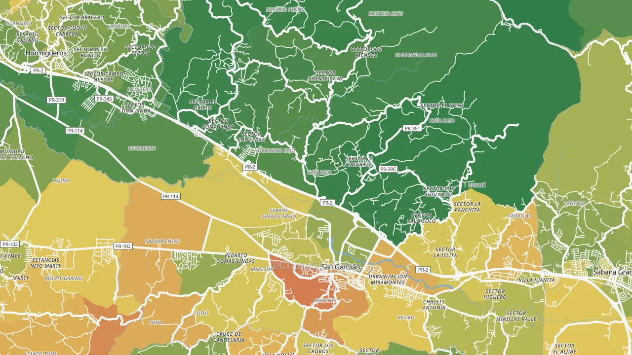 Rosario, PR Map of Murder Rates
