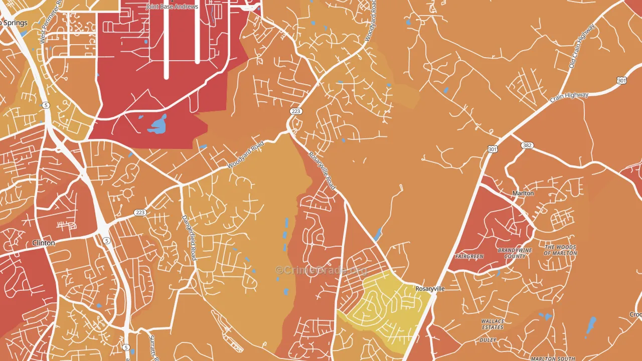 Rosaryville, MD Map of Murder Rates