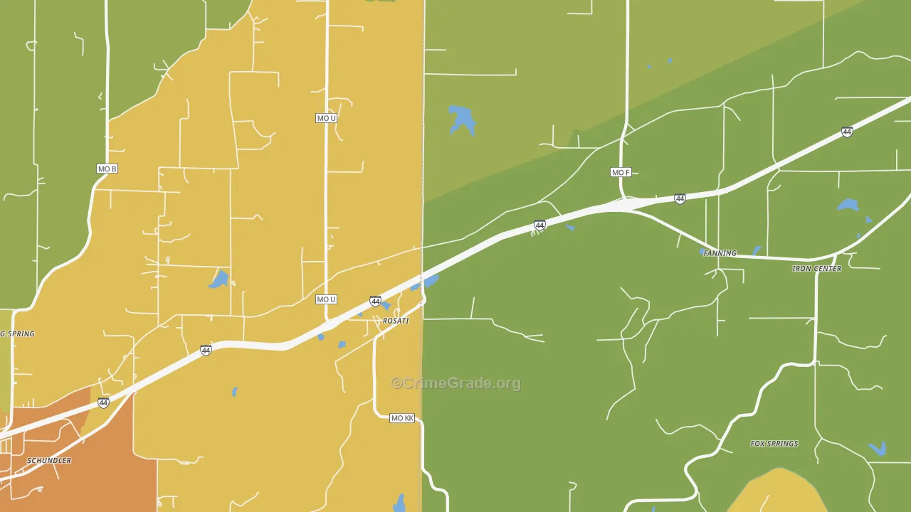 Rosati, MO Map of Murder Rates