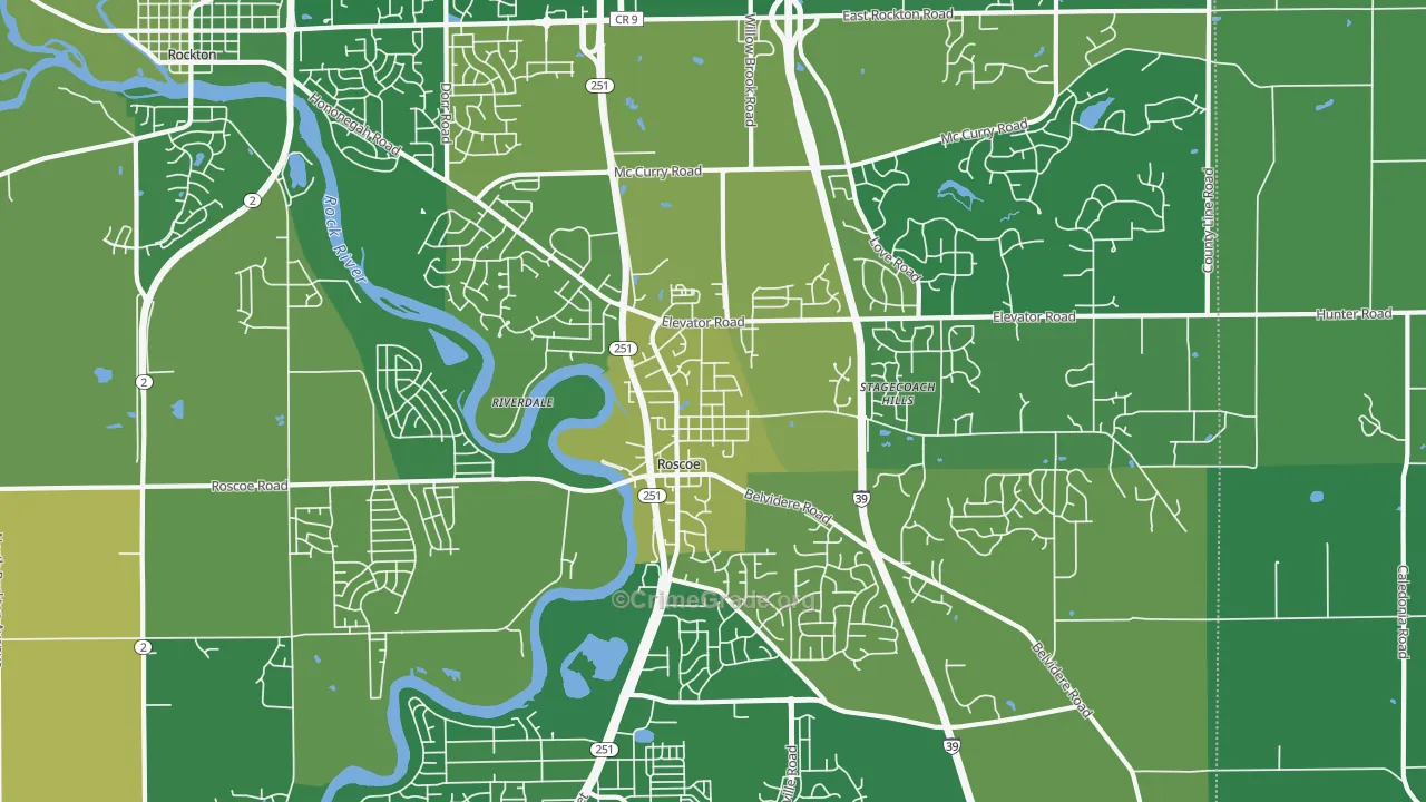 Roscoe, IL Map of Murder Rates