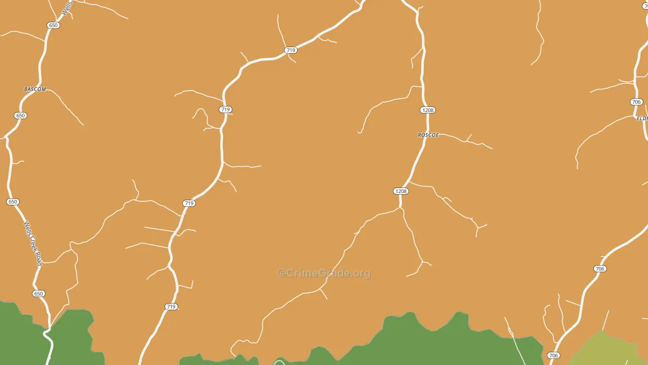 Roscoe, KY Map of Murder Rates