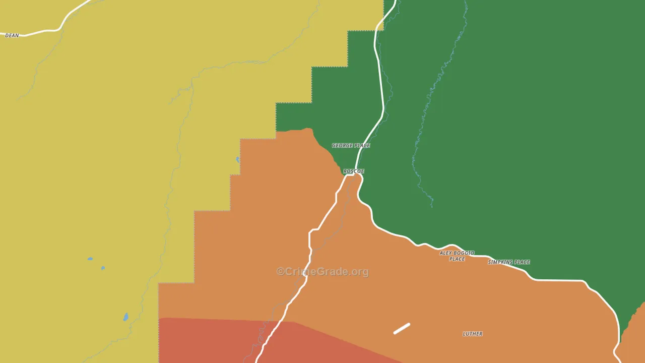 Roscoe, MT Map of Murder Rates