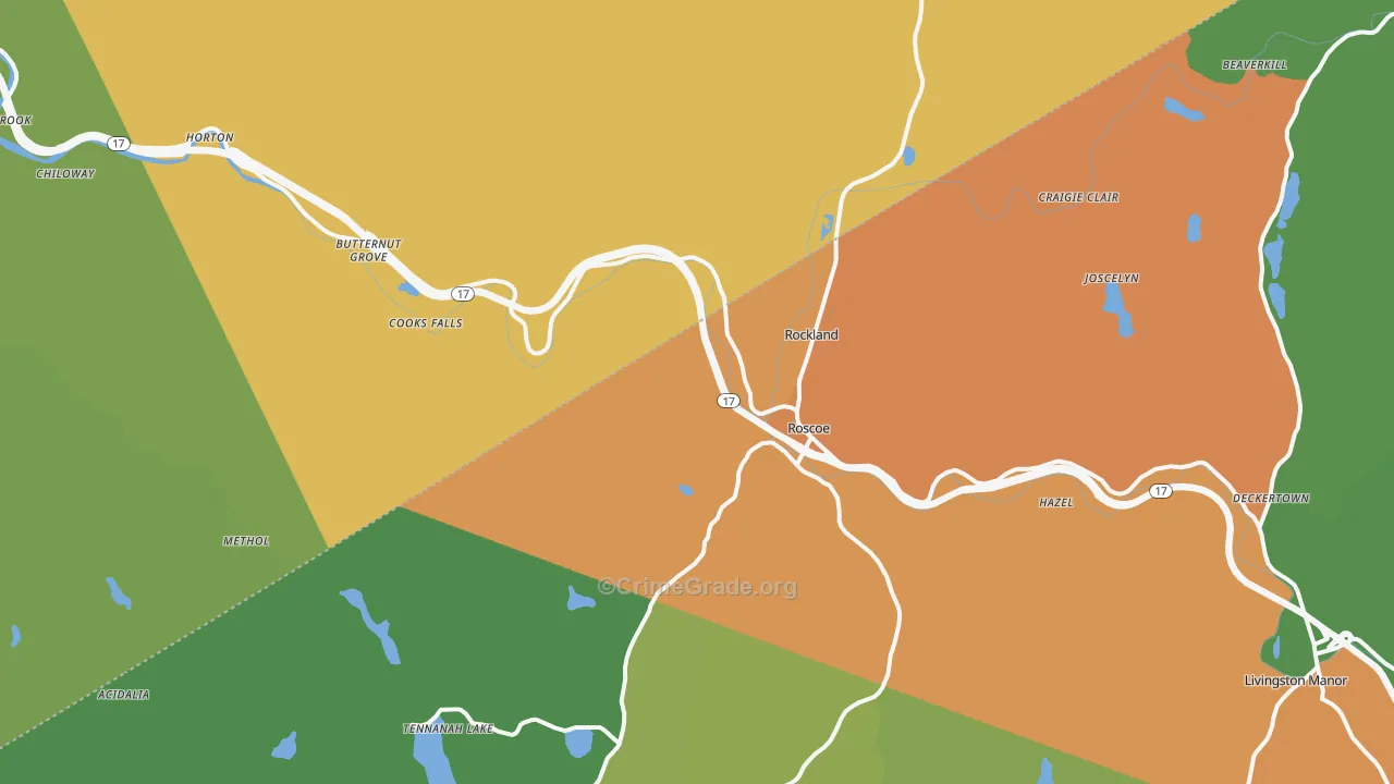 Roscoe, NY Map of Murder Rates