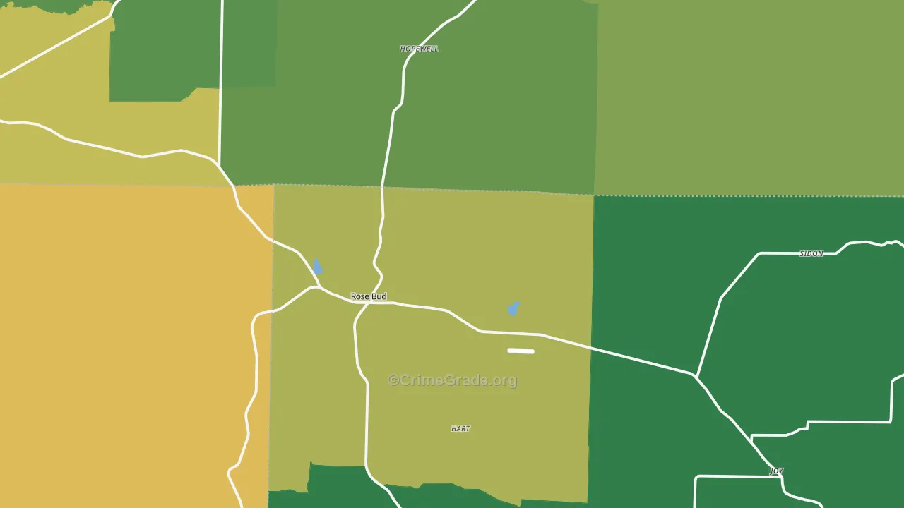 Rose Bud, AR Map of Murder Rates