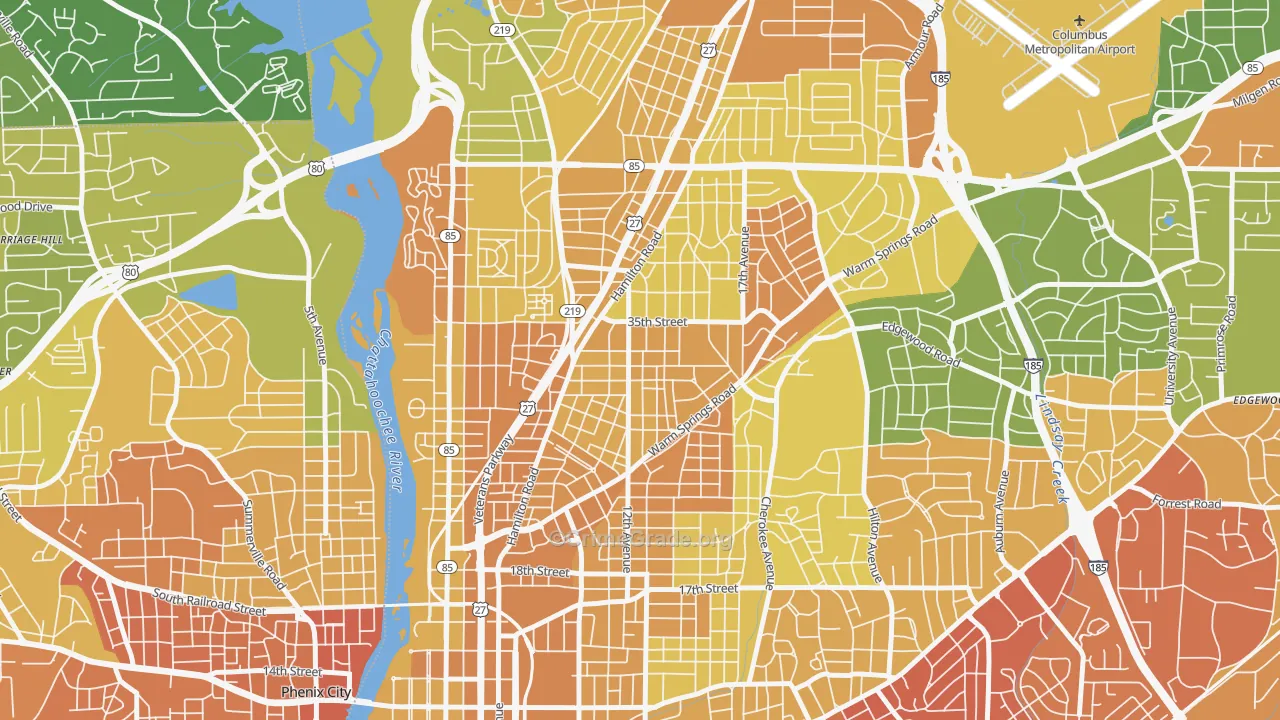 Rose Hill, Columbus, GA Map of Murder Rates