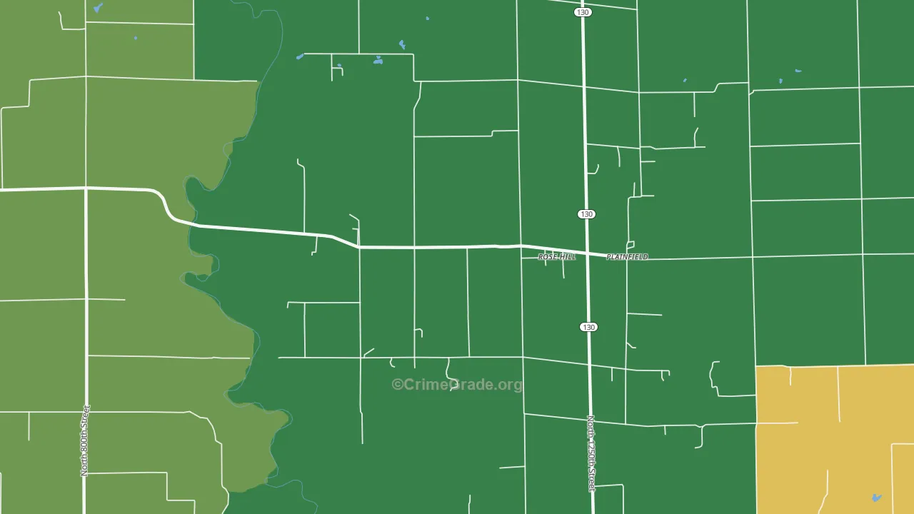 Rose Hill, IL Map of Murder Rates