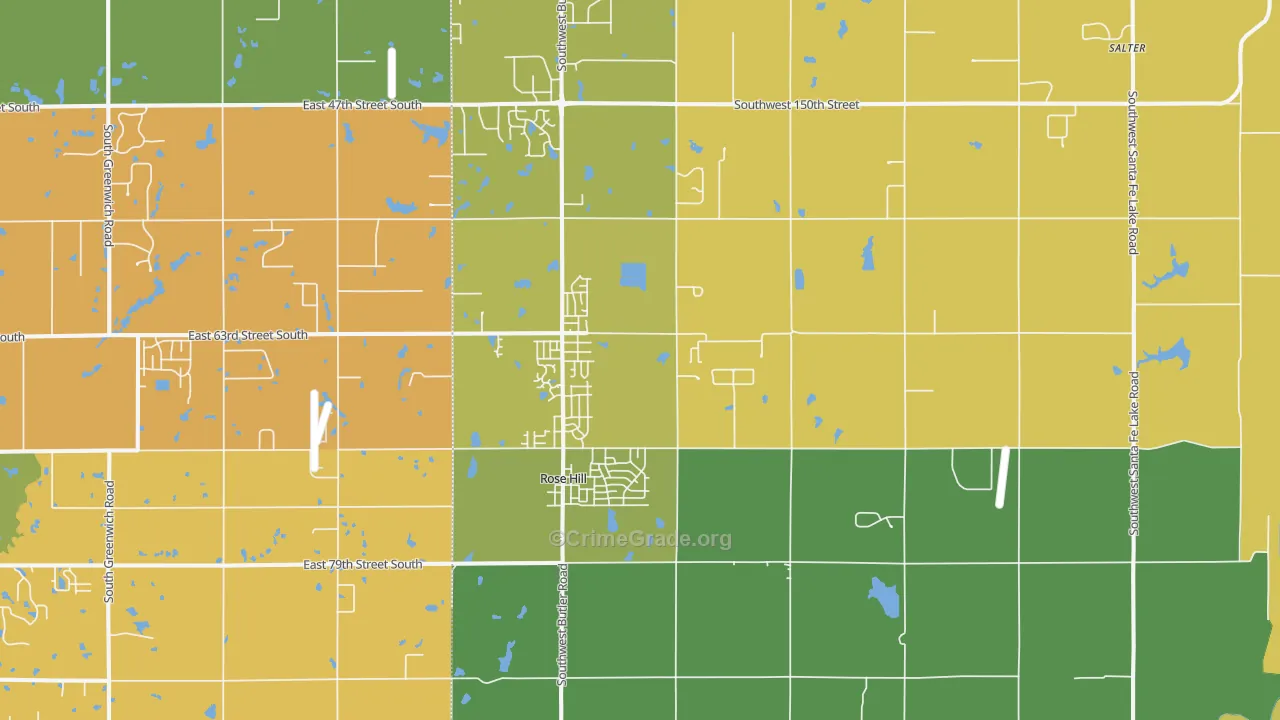 Rose Hill, KS Map of Murder Rates