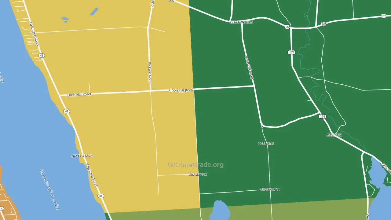 Rose Hill, NY Map of Murder Rates