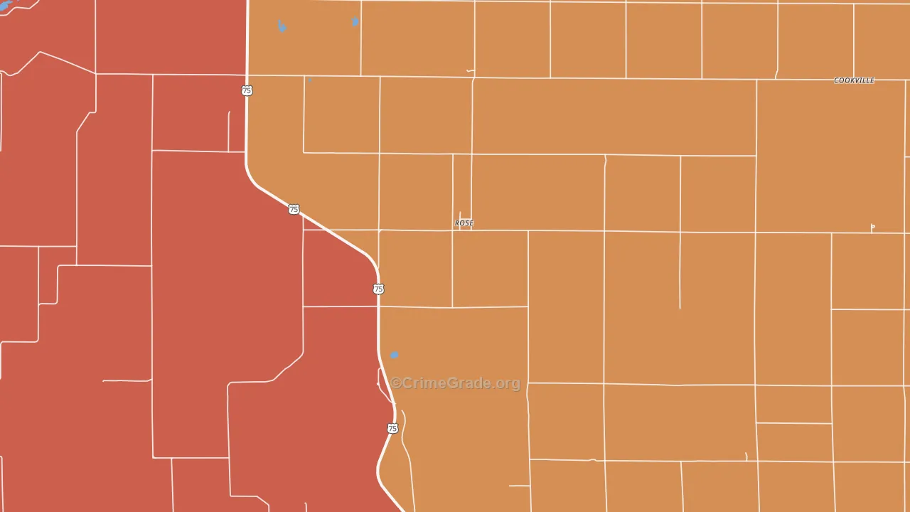 Rose, KS Map of Murder Rates