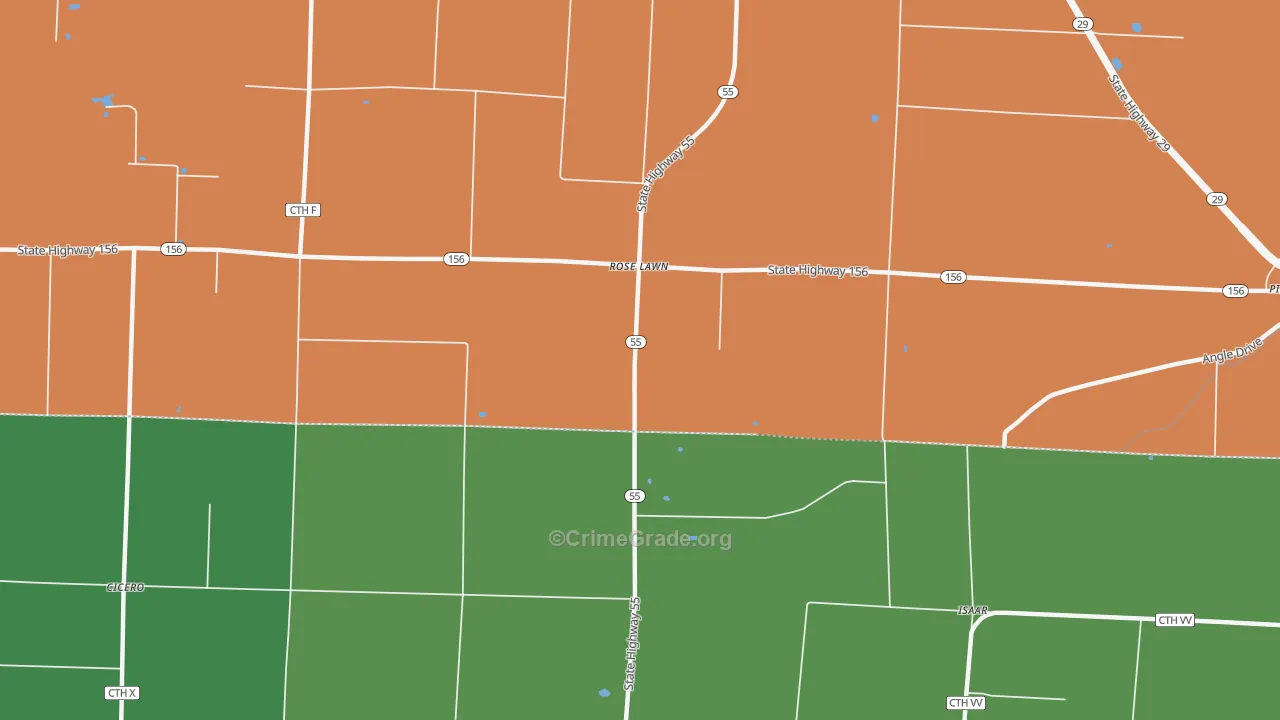 Rose Lawn, WI Map of Murder Rates