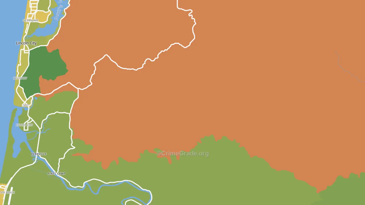 Rose Lodge, OR Map of Murder Rates