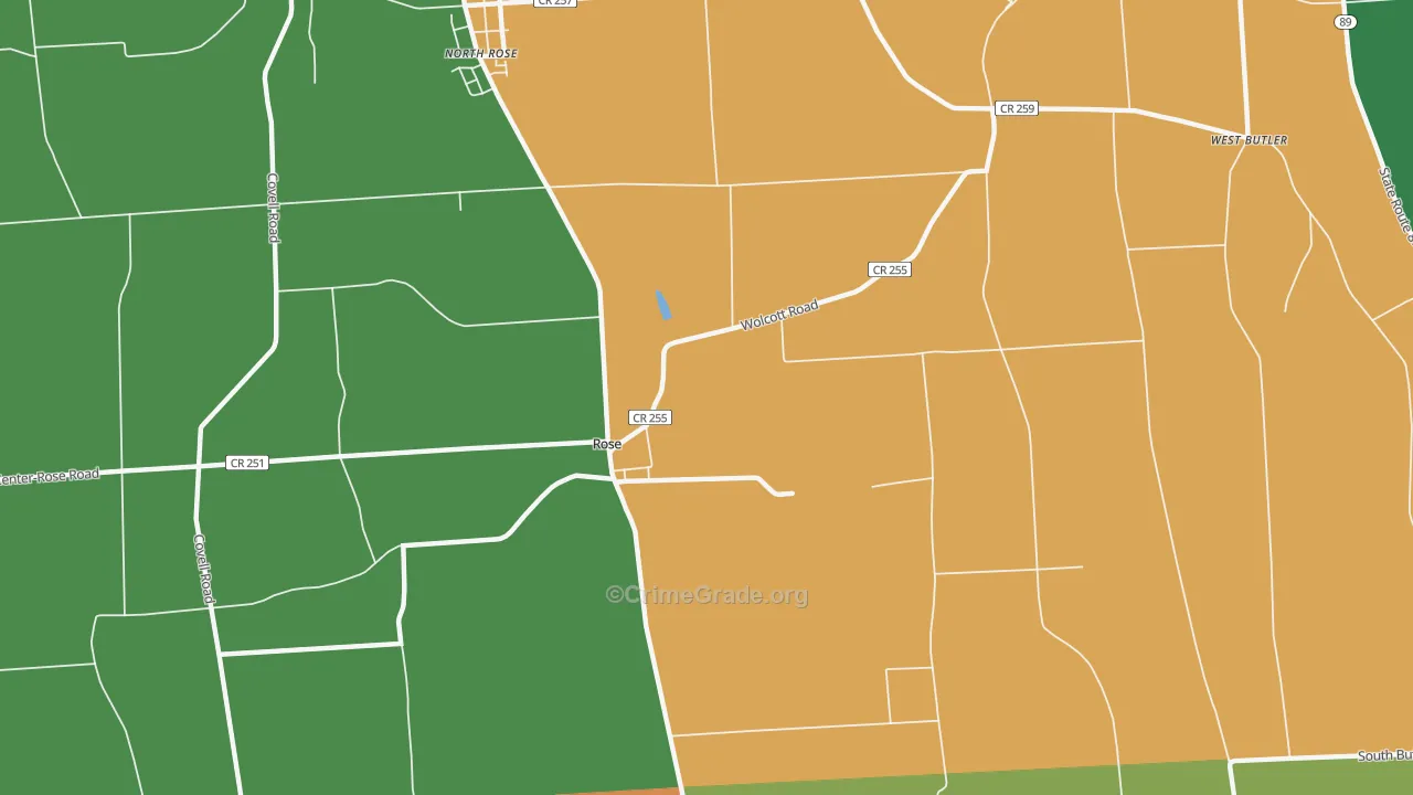 Rose, NY Map of Murder Rates