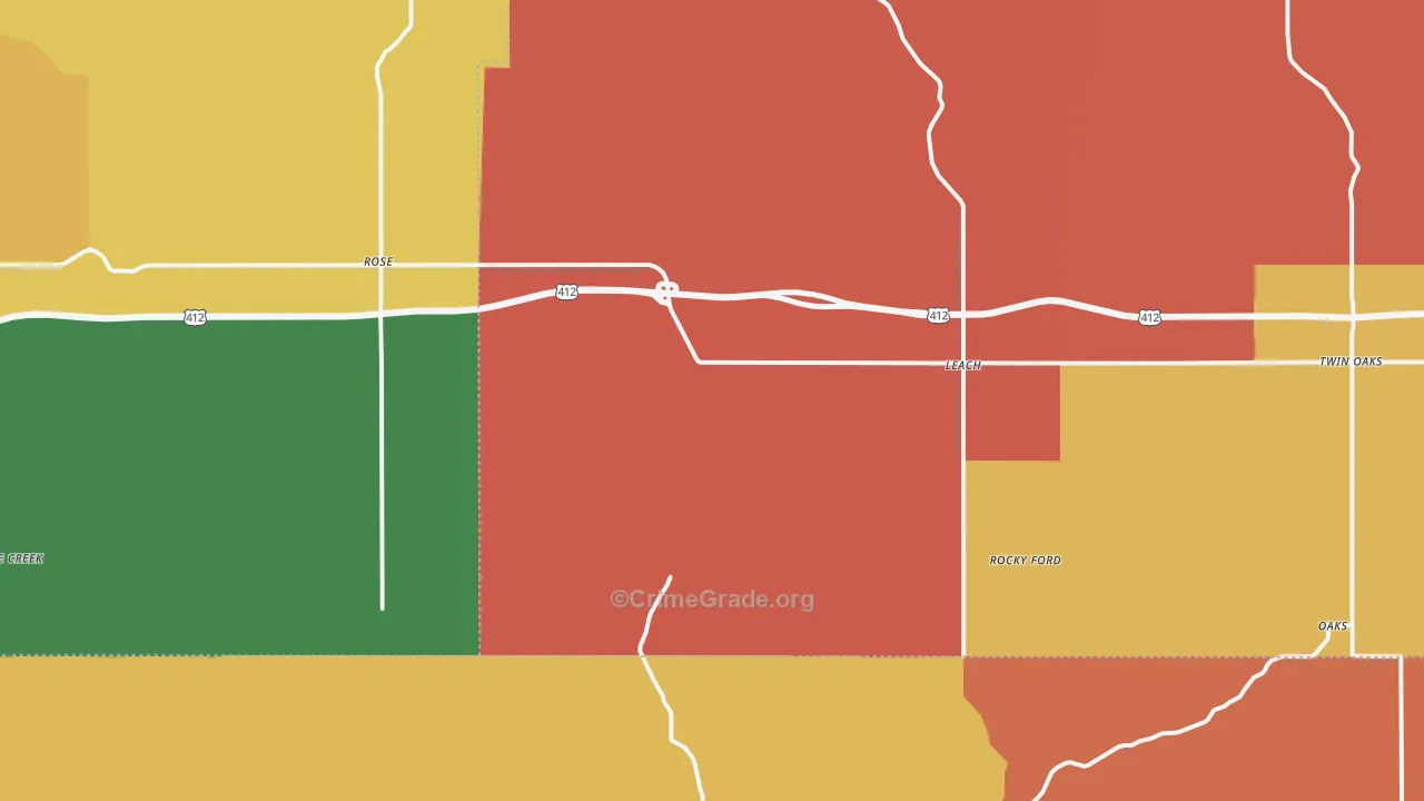Rose, OK Map of Murder Rates