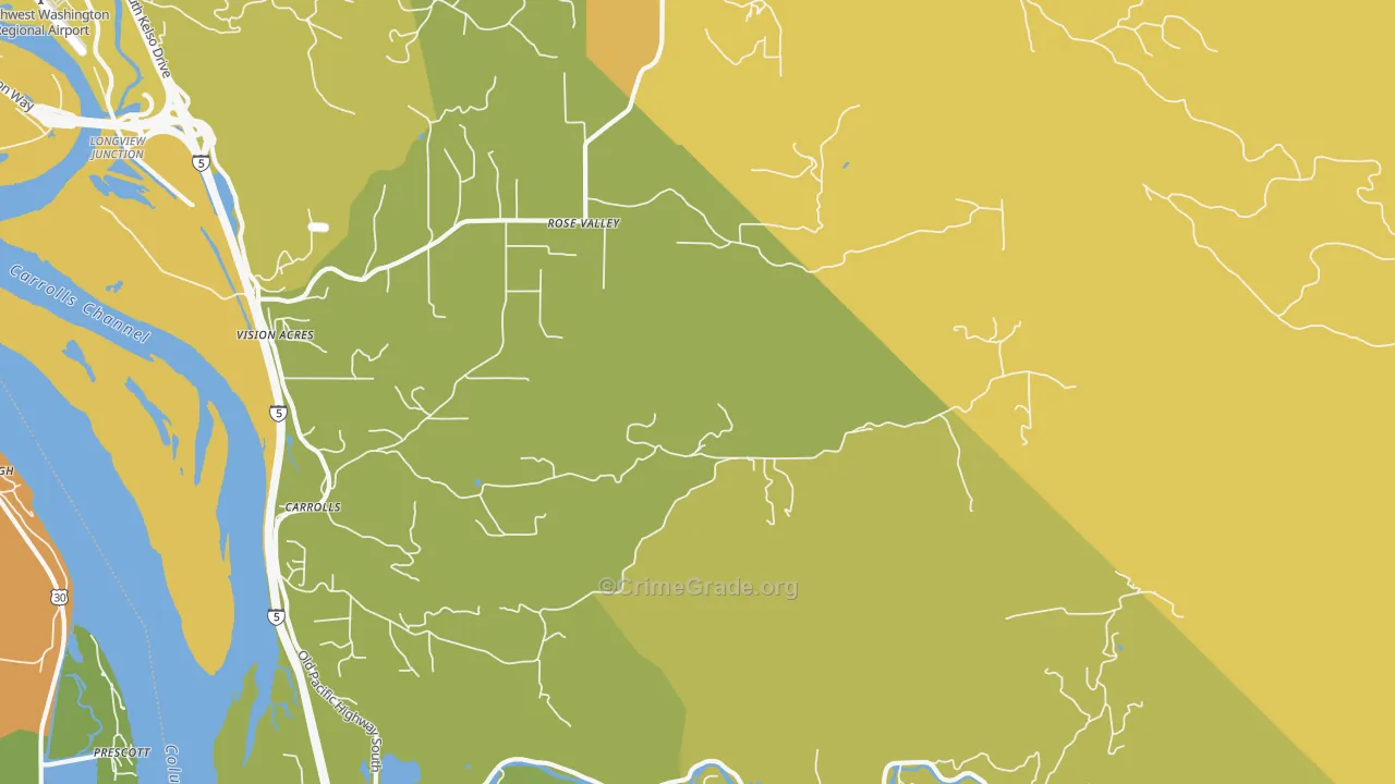 Rose Valley, WA Map of Murder Rates