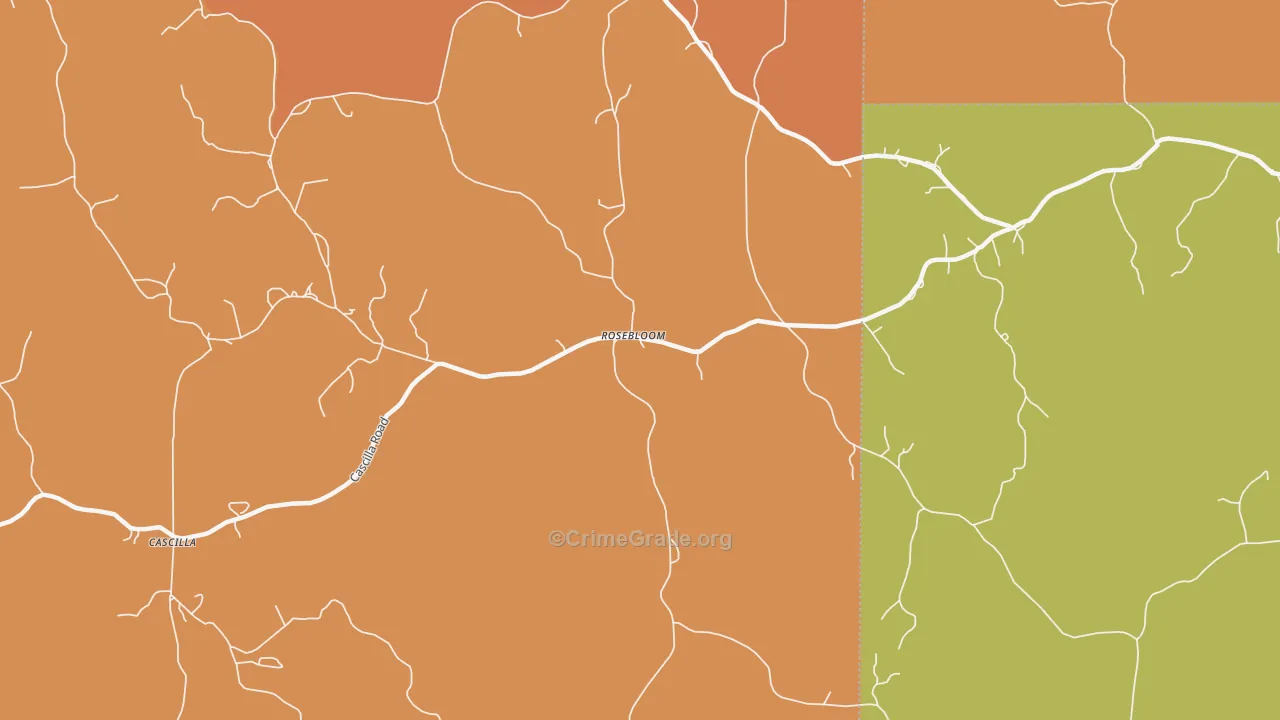 Rosebloom, MS Map of Murder Rates