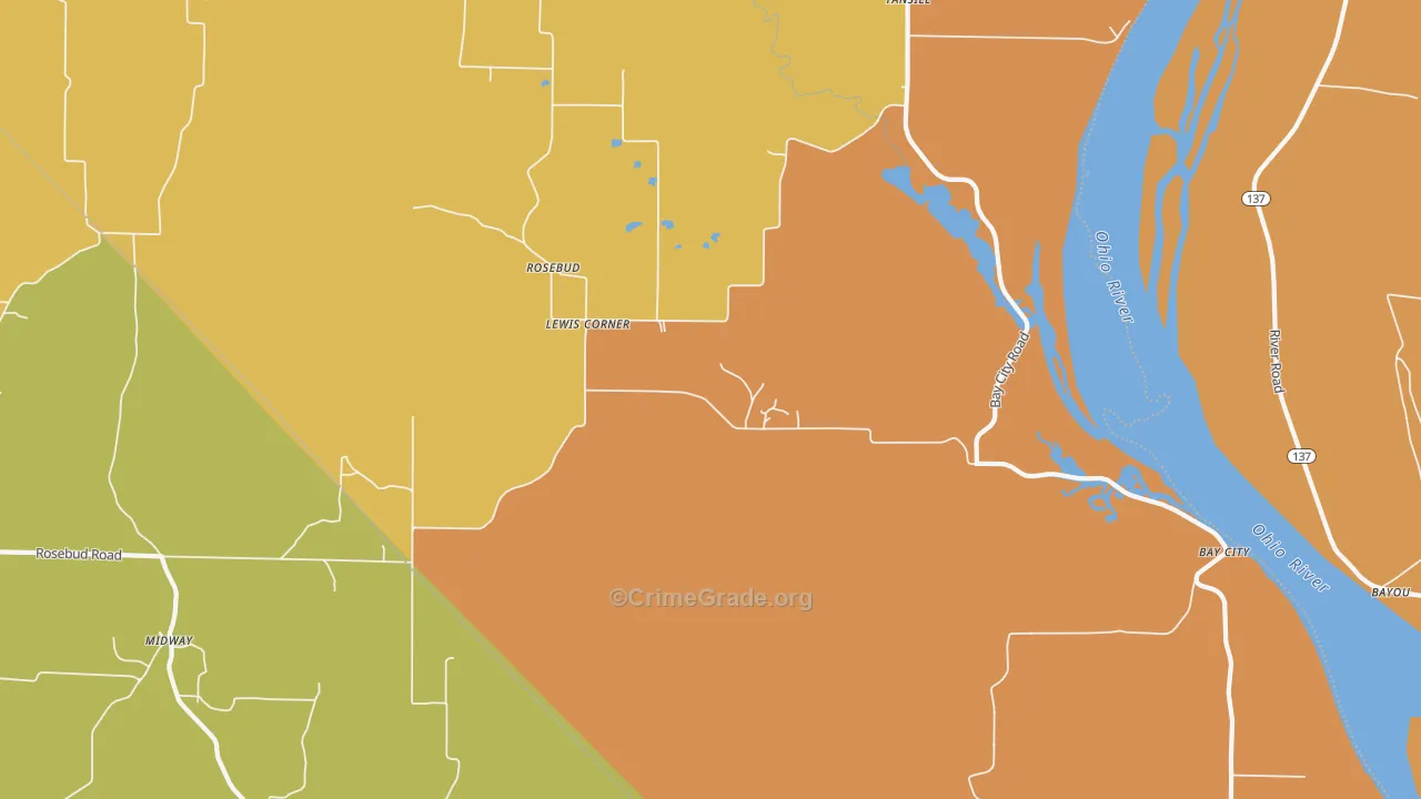 Rosebud, IL Map of Murder Rates