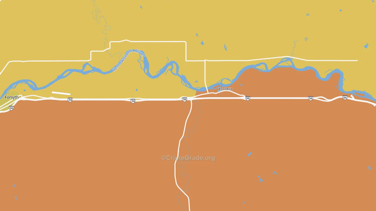 Rosebud, MT Map of Murder Rates